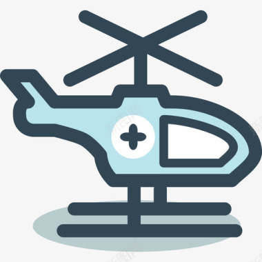 直升机直升机医用7线性颜色图标图标