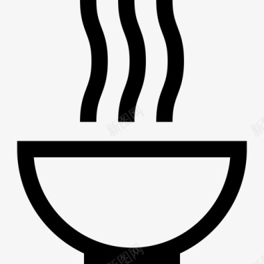 汤食品和餐厅收藏直列图标图标