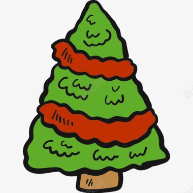 彩色圣诞树圣诞32彩色图标图标