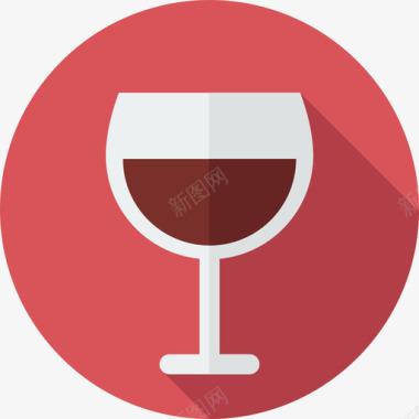 葡萄酒圆形食物扁平图标图标