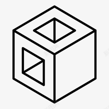 立方体三维块图标图标
