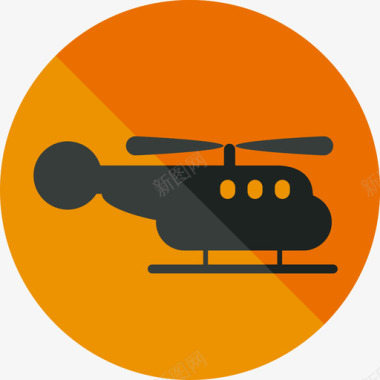 圆形时间轴直升机机场图标圆形平面图标