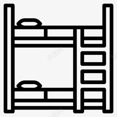 双层花坛双层床家庭双人床图标图标