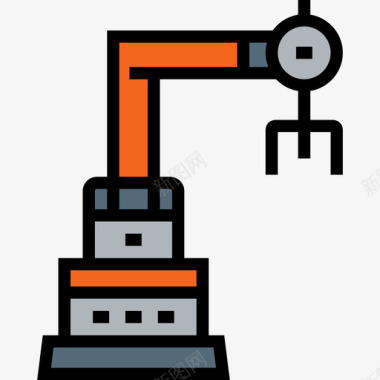 机械动图工业机器人工厂机械4线颜色图标图标