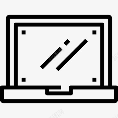 技术笔记本电脑设备和技术线性图标图标