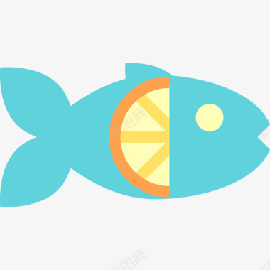 鱼食物和餐厅元素扁平图标图标