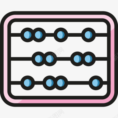 算盘算盘婴儿和玩具4线颜色图标图标