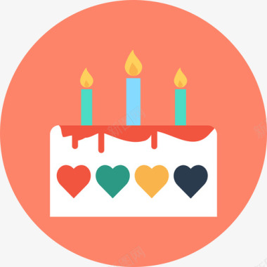 生日蛋糕爱情与浪漫2圆形图标图标