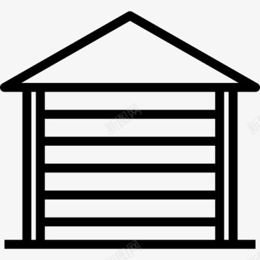 车库车库家用和家具元件线性图标图标