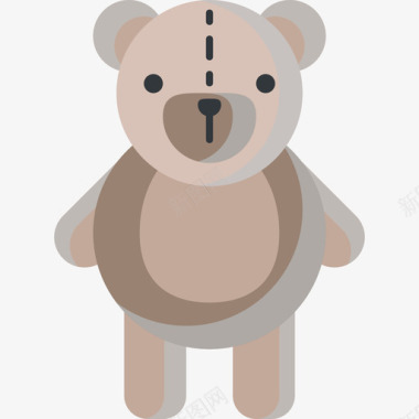 泰迪熊可爱的婴儿玩具扁平的图标图标