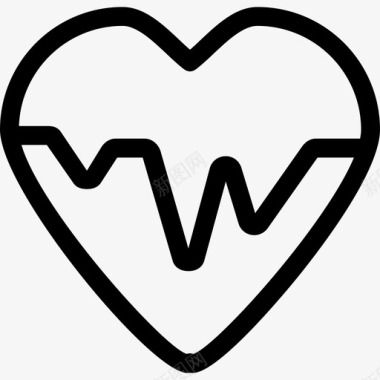心跳医疗元素收集线性图标图标