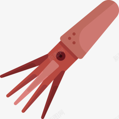 鱿鱼动物图标集扁平图标