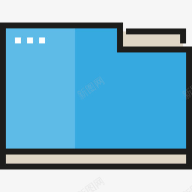 彩色用户界面4个线性文件夹图标图标