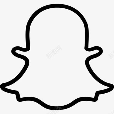 Snapchat社交媒体3线性图标图标