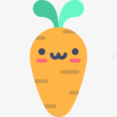 胡萝卜可爱的食物2平淡图标图标