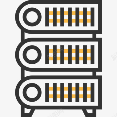 黄色躺椅服务器网络2黄色阴影图标图标