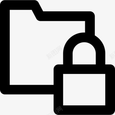 公共标识安全文件夹安全图标集合粗体圆角图标