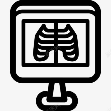 X光医学8线性图标图标