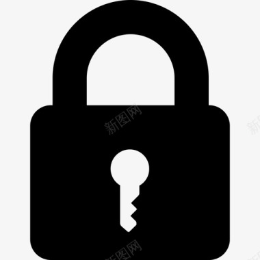 公共标识安全挂锁安全图标组实心图标