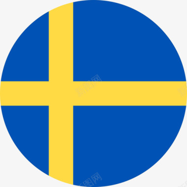 圆形蛋糕盒瑞典国旗圆形图标图标