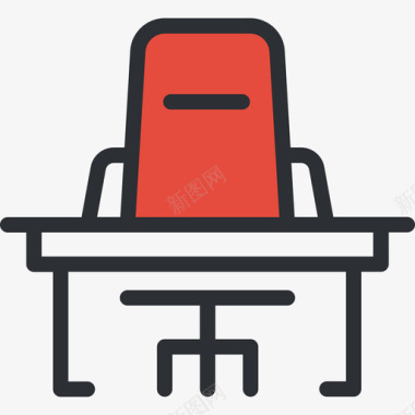 红色办公桌商务系列6红色图标图标