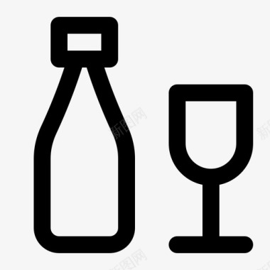 玻璃酒饮料瓶图标图标