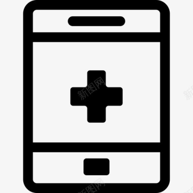 智能手机医疗元素概述线性图标图标