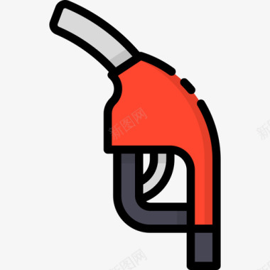 加气机加油站线性颜色图标图标