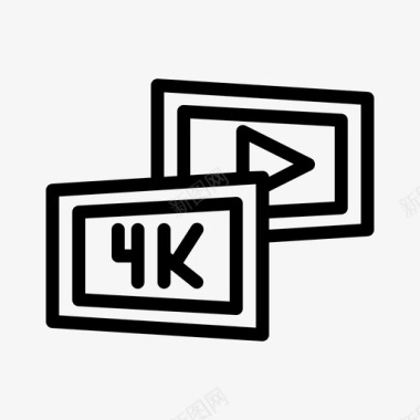 4K牌子4k分辨率视频vlogyoutube图标图标