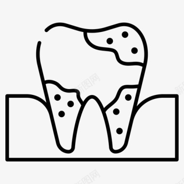 制造牙菌斑牙科牙垢图标图标