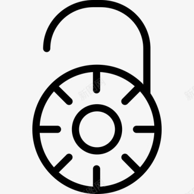 公共标识安全挂锁安全7线性图标图标