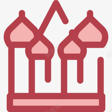 圣巴西尔大教堂旅游18号红色图标图标