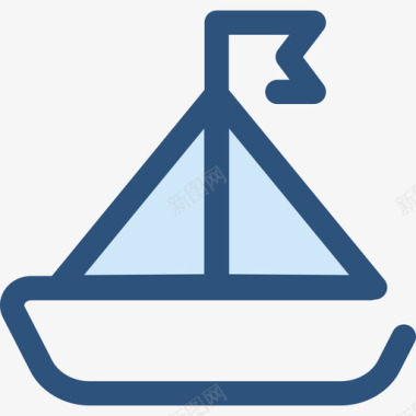 帆船运输12蓝色图标图标