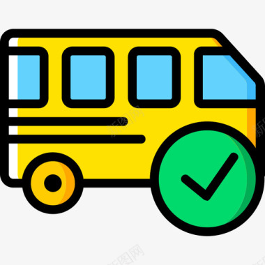 公交地铁标识4路公交车黄色图标图标
