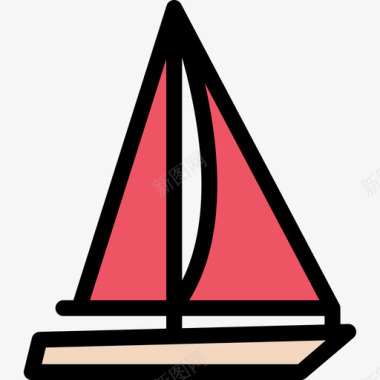 7号运输机彩色帆船图标图标