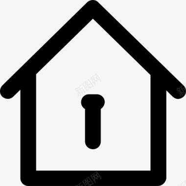 公共标识安全房子安全图标集合粗体圆形图标