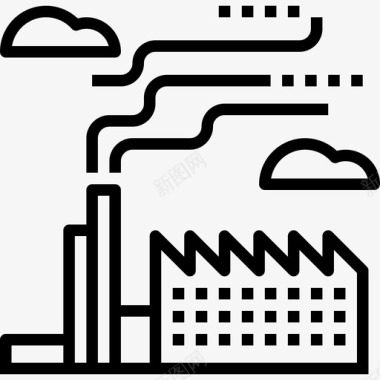 工厂工人矢量工厂景观收集2线性图标图标