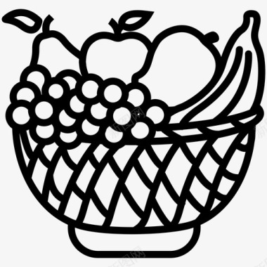 水果沙拉篮子花园图标图标