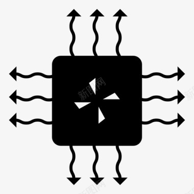 通风设施空气冷凝装置流量图标图标