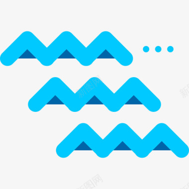 波浪符号扁平图标图标