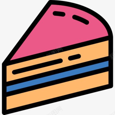 蛋糕生日聚会系列线性颜色图标图标