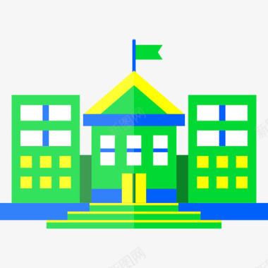 豪宅建筑物彩色建筑图标图标