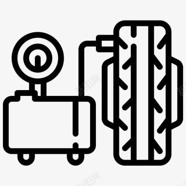 矢量轮胎充气汽车维修图标图标