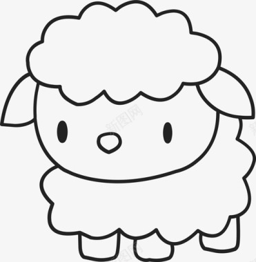 可爱动物拟人绵羊动物卡通图标图标