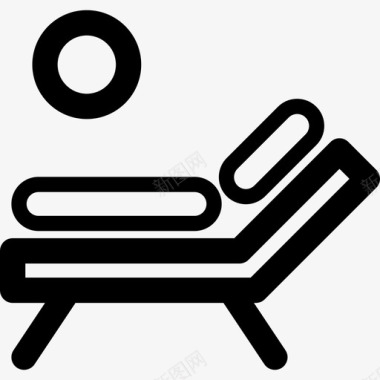经典条纹系列躺椅夏季经典系列线性图标图标