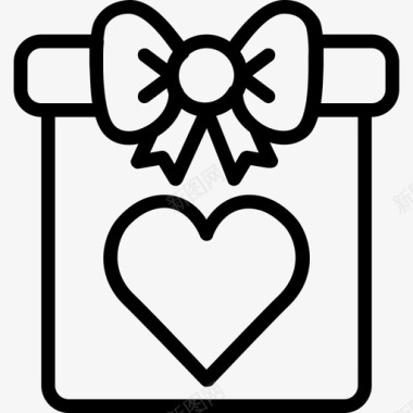 礼品盒浪漫生活方式2直线型图标图标