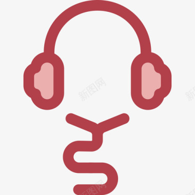 耳机工具8红色图标图标