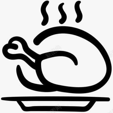 火鸡食物膳食图标图标