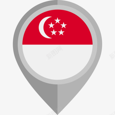 圆形蛋糕盒新加坡国旗圆形图标图标
