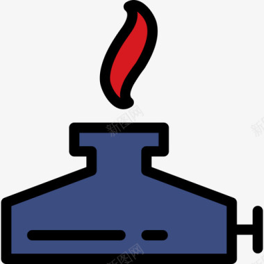 科学研究地燃烧器科学研究元素线性颜色图标图标